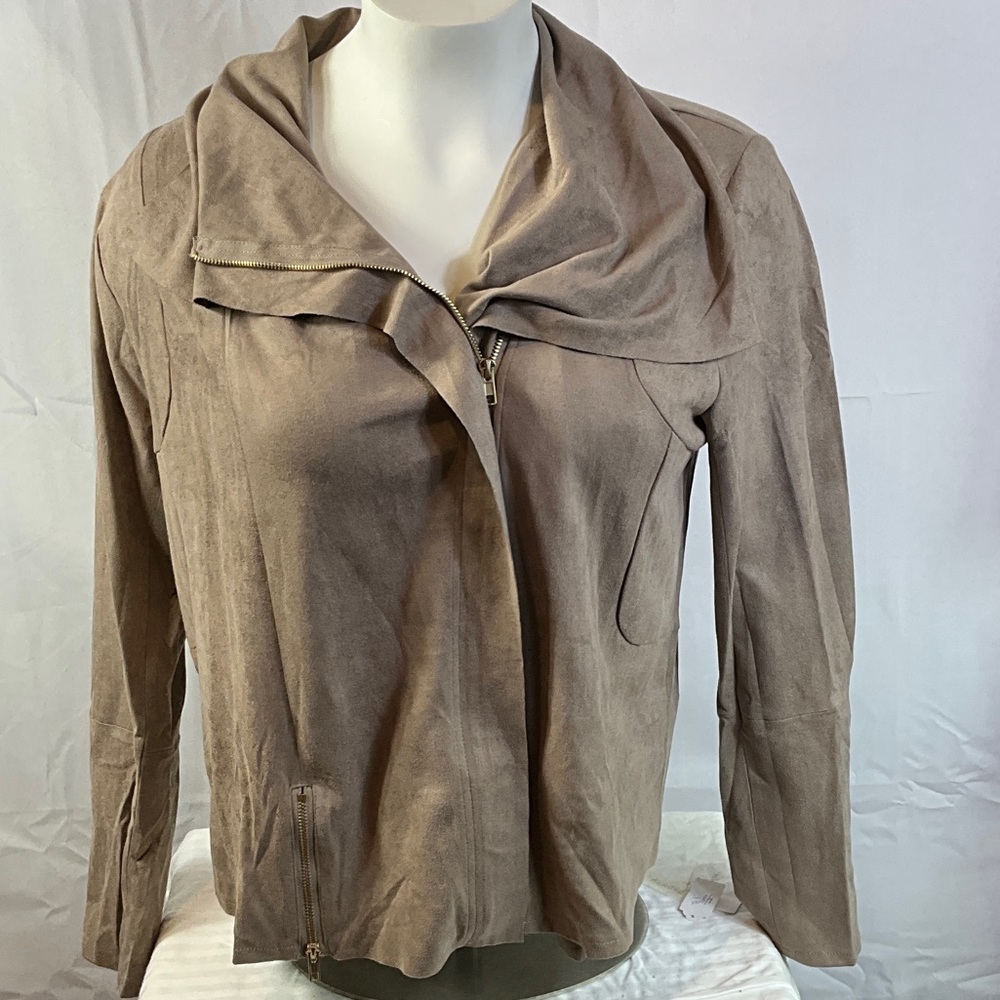 Umgee Suede Tan Moto Zip Up Jacket Size 2XL